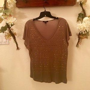 Olive Green top with gold studs